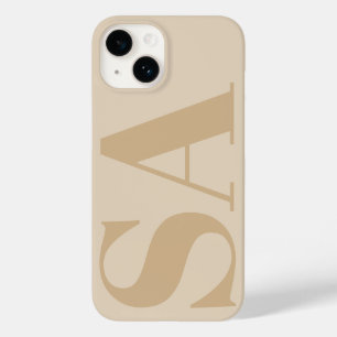 Coque Pour iPhone 14 crème moderne naturel initial minimal contemporain