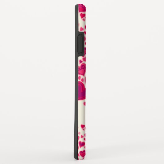 Coques Case-Mate iPhone Crème motif rose chaud nom (Dos/Droite)