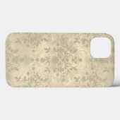 Coques Case-Mate iPhone Crème Neutre Tan Double Motif Damassé (Verso (horizontal))