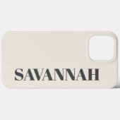 Coques Case-Mate iPhone Crème nom personnalisé simple  (Verso (horizontal))