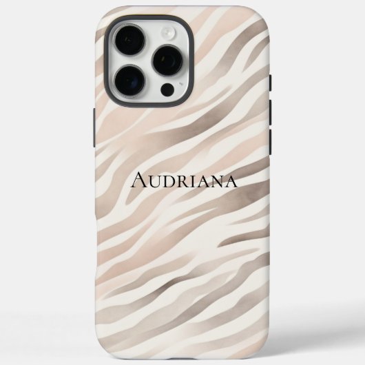 Coques Case-Mate iPhone Crème rose Beige Zebra Poster de animal (Verso)