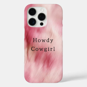 Coques iPhone 16 Pro Crème rose Fourrure de vache blanche d'animal