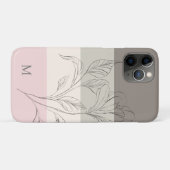 Coques Case-Mate iPhone Crème rose Taupe Couleur Bloc Floral Monogramme (Dos (Horizontal))