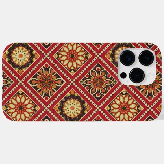 COQUES Case-Mate iPhone CRÈME ROUGE MANDALA MOTIF (Verso (horizontal))