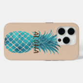 Coques Case-Mate iPhone Crème Turquoise Bleu Tropical Ananas Aloha (Verso (horizontal))
