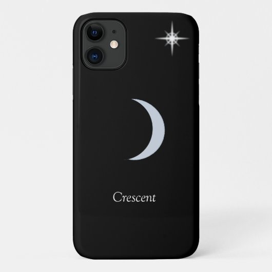 Coques Case-Mate iPhone Crescent lune, calligraphie et étoile sur noir (Dos)