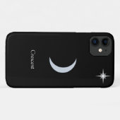 Coques Case-Mate iPhone Crescent lune, calligraphie et étoile sur noir (Dos (Horizontal))