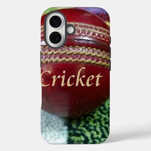Coques Case-Mate iPhone Cricket : Red Hard Ball Art Print (Verso)