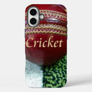 Coques iPhone 16 Plus Cricket : Red Hard Ball Art Print
