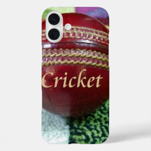 Coques iPhone 16 Plus Cricket : Red Hard Ball Art Print
