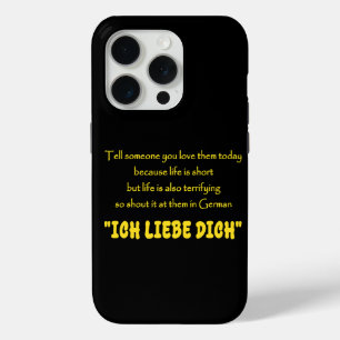 Coque iPhone 15 Pro Criez votre amour en allemand avec humour