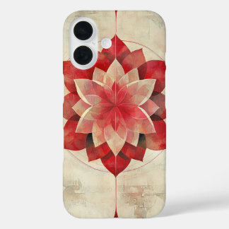 Coques iPhone 16 Crimson Bloom Mandala