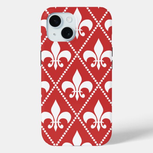 Coques Case-Mate iPhone Crimson Fleur de Lis (Verso)