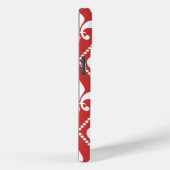 Coques Case-Mate iPhone Crimson Fleur de Lis avec monogramme (Verso / Droite)