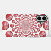 Coques Case-Mate iPhone Crimson Vortex : Belle Balle de Cricket Rouge (Verso (horizontal))