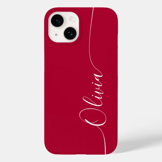 Coques Case-Mate iPhone Crimson White Elegant Calligraphie Nom du script (Verso)