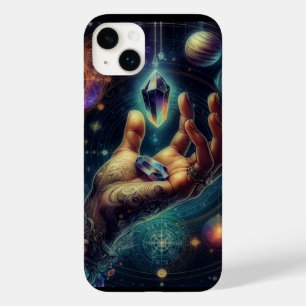 Coque Pour iPhone 14 Plus Cristal Céleste dans la galaxie Spacy de la paume