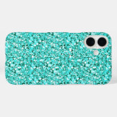 Coques Case-Mate iPhone cristal druzy - bleu aquamarine (Verso (horizontal))