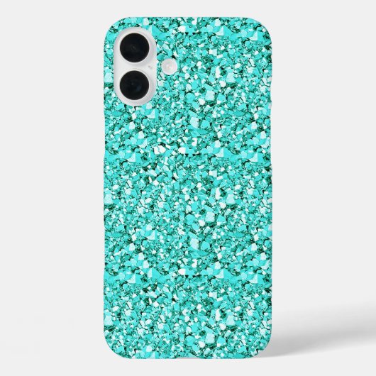 Coques Case-Mate iPhone cristal druzy - bleu aquamarine (Verso)