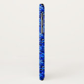 Coques Case-Mate iPhone Cristal druzy - bleu saphir (Dos/Gauche)