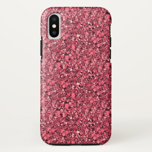 Coques Case-Mate iPhone cristal druzy - grenat rouge (Dos)
