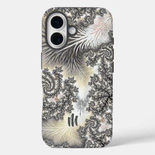 Coques iPhone 16 Cristaux de glace congelés Monogramme fractal cong