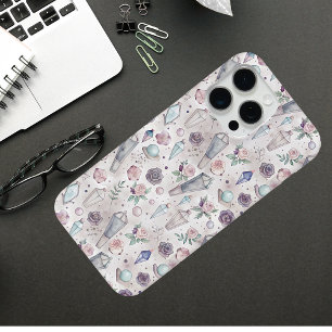 Coque iPhone 15 Pro Max Cristaux et Roses Pastel Goth - Mystical Witchy