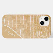 Coques Case-Mate iPhone Crocodile Beige Champagne personnalisé (Verso (horizontal))