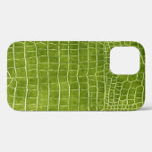 Coques Case-Mate iPhone Crocodile de Lime Green Faux (Verso (horizontal))