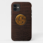 Coques Case-Mate iPhone Crocodile et monogramme (Dos)