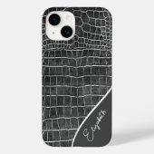Coques Case-Mate iPhone Crocodile gris charbon Personnalisé (Verso)