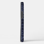 Coques Case-Mate iPhone Crocodile Navy Faux Leather Nom personnalisé (Verso / Droite)