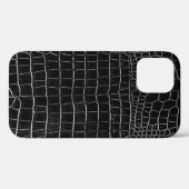 Coques Case-Mate iPhone Crocodile noir de Faux (Verso (horizontal))