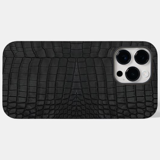 Coques Case-Mate iPhone Crocodile noir en cuir imprimé (Verso (horizontal))