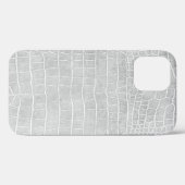 Coques Case-Mate iPhone Crocodile Pearl Gray Faux (Verso (horizontal))