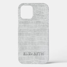 Case-Mate iPhone Case Crocodile Pearl Gray Faux Leather Personnaliser le