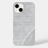 Coques Case-Mate iPhone Crocodile Pearl Grey Personnalisé (Verso)