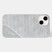 Coques Case-Mate iPhone Crocodile Pearl Grey Personnalisé (Verso (horizontal))