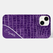 Coques Case-Mate iPhone Crocodile pourpre personnalisé (Verso (horizontal))