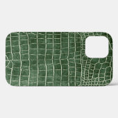 Coques Case-Mate iPhone Crocodile vert des Faux en cuir (Verso (horizontal))