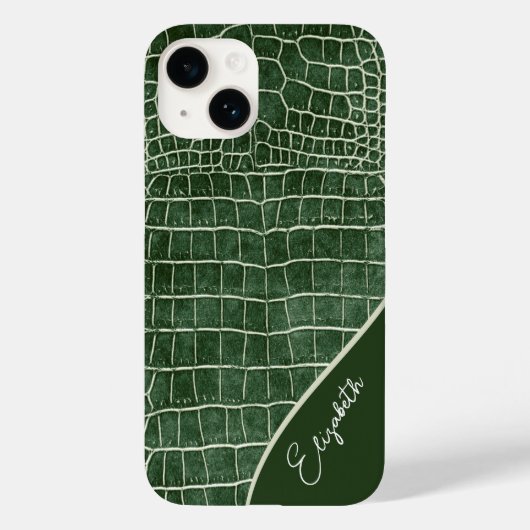 Coques Case-Mate iPhone Crocodile vert personnalisé (Verso)