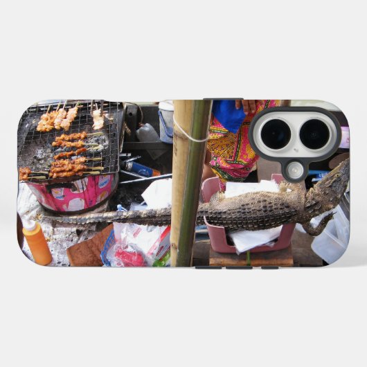 Coques Case-Mate iPhone Crocodile Viande barbecue ... Restauration de rue  (Verso (horizontal))