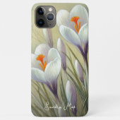 Coques Case-Mate iPhone Crocus Chic de Classe Dessin Botanique d'Art Fin (Dos)