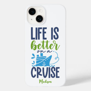 Coque Pour iPhone 14 Croisière de nom personnalisé