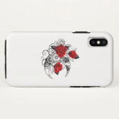 Coques Case-Mate iPhone Croissant mécanique avec roses rouges (Dos (Horizontal))