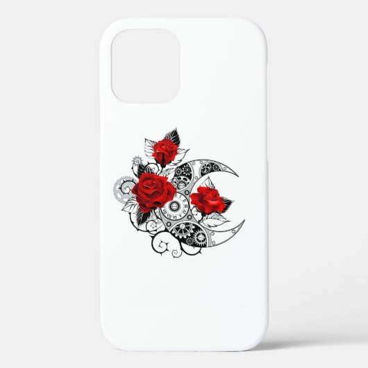 Coques Case-Mate iPhone Croissant mécanique avec roses rouges (Verso)