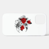 Coques Case-Mate iPhone Croissant mécanique avec roses rouges (Verso (horizontal))