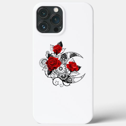 Coques Case-Mate iPhone Croissant mécanique avec roses rouges (Verso)