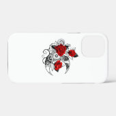 Coques Case-Mate iPhone Croissant mécanique avec roses rouges (Verso (horizontal))