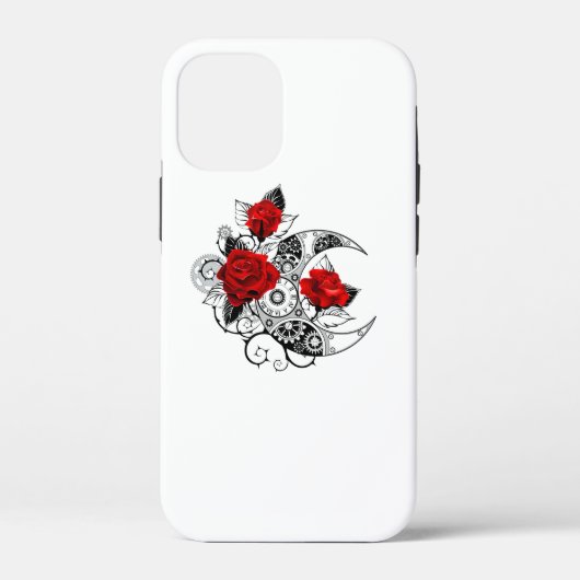 Coques Case-Mate iPhone Croissant mécanique avec roses rouges (Verso)